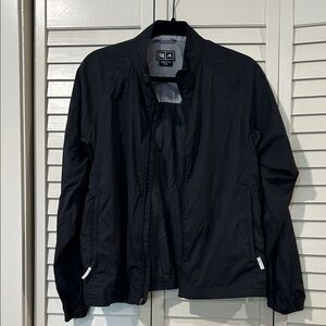 adidas Men's Black Full-Zip Climaproof Lightweight Track Jacket Size M